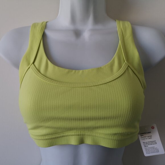 NWT LULULEMON LEVI Yellow Buttery Soft Nulu A/B Cup Love To Layer Bra 8 - Picture 2 of 7